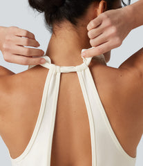 Cut-Out Back Slim Yoga Tank Top