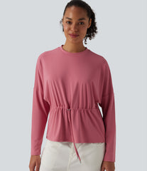 SoftlyZero™ Round Neck Long Sleeve Drawstring Casual Top-UPF50+