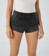 Halara Flex™ Mid Rise Pocket Denim Casual Shorts