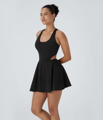 SoftlyZero™ Airy Cut Out 2-in-1 Pocket InstantCool Mini Tennis Active Dress-UPF50+