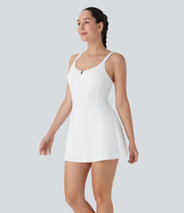 SoftlyZero™ QuickDry Zip Corset 2-in-1 Mini Dance Active Dress with Pockets-Easy Peezy Edition
