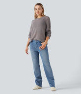 Halara Flex™ Low Rise Slim Casual Jeans with Pockets
