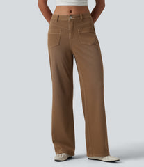 Halara Flex™ Mid Rise Straight Leg Colorful Casual Jeans with Pockets