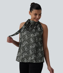 Stand Collar Leopard Print Casual Tank Top