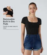 OneForm Seamless Flow U Neck 2-in-1 Skinny Lounge Top