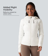 Reflective Hooded Running Down Jacket with Pockets