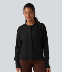 Hooded Long Sleeve Drawstring Casual Cardigan