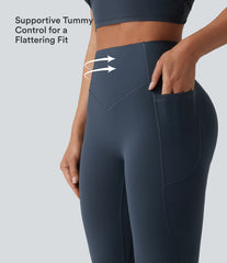 Halara UltraSculpt™ High Waisted Scrunch Butt Lifting Tummy Control Shaping Yoga Flare Leggings with Pockets
