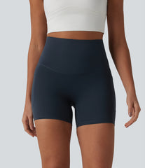 Halara Ultrasculpt™ High Waisted Tummy Control Crossover Back Running Biker Shorts 5'' with Pockets