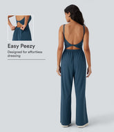 SoftlyZero™ Airy Double Straps Pocket InstantCool Yoga Jumpsuit-Easy Peezy Edition