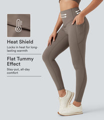 Halara Ultrasculpt™ Heat High Waisted Tummy Control Fleece Yoga Leggings with Pockets