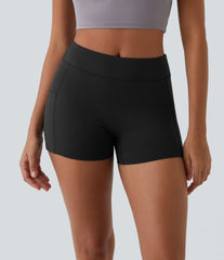 SoftlyZero™ Airy High Waisted Pocket Plain InstantCool Yoga Shorts 3.5"-UPF50+