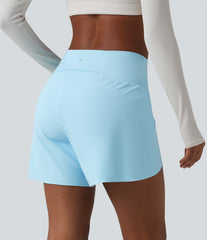 SoftlyZero™ Airy Mid Rise 2-in-1 Tulip Hem InstantCool Yoga Shorts 5'' with Pockets