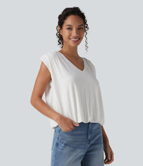 V Neck Sleeveless Casual Top