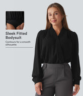 Crossover Long Sleeve Work Bodysuit