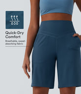 Halara UltraSculpt™ High Waisted Tummy Control Yoga Bermuda Shorts 10'' with Pockets