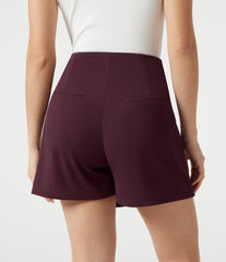 High Waisted Mini Waffle Work Skort with Pockets
