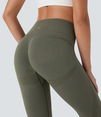OneForm Seamless Flow High Waisted Ruched Capri Yoga Leggings