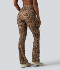 Halara UltraSculpt™ Leopard Print High Waisted Tummy Control Color Block Stripe Bootcut Training Leggings with Pockets
