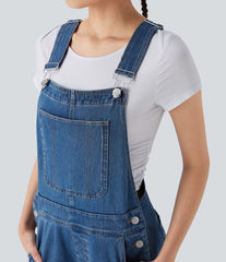 Halara Flex™ Straight Leg Denim Casual Overalls with Pockets