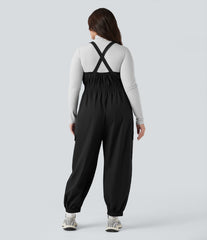 Water Repellent Wear-Resistant Zipper Pockets Hiking Plus Size Overalls