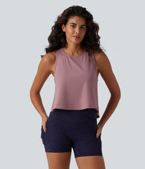 Round Neck Racerback Breathable Mesh InstantCool Quick Dry Running Tank Top-UPF50+