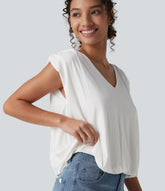V Neck Sleeveless Casual Top