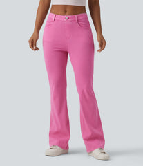 Halara Flex™ High Waisted Colorful Casual Flare Jeans with Pockets