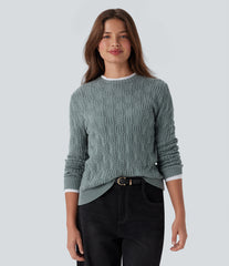 Round Neck Long Sleeve Casual Sweater