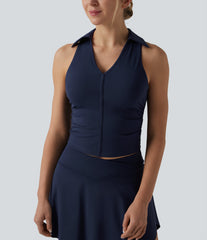 Softlyzero™ Airy Racerback Ruched InstantCool Tennis Sports Top-UPF50+
