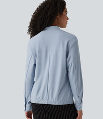 V Neck Long Sleeve Work Blouse