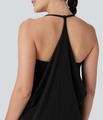SoftlyZero™ Airy Halter Draped InstantCool Yoga Sports Top DD-F Cups-UPF50+
