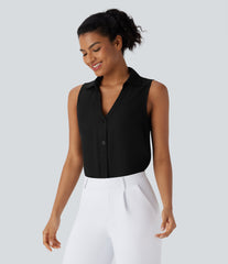 V Neck Sleeveless Work Shirt