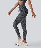 Halara UltraSculpt™ Leopard Print High Waisted Drawstring Yoga Leggings with Pockets
