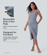 SoftlyZero™ Airy Square Neck Corset Ruched Bodycon Midi InstantCool Dress DD-F Cups