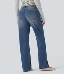 Halara Flex™ Low Rise Straight Leg Casual Jeans with Pockets