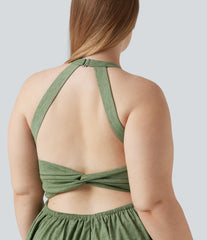 Plus Size Padded 2-in-1 Romper with Pockets-Easy Peezy Edition