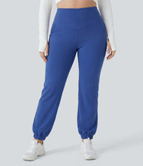 Plus Size SoftlyZero™ High Waisted Tummy Control Dance Balloon Joggers with Pockets-UPF50+