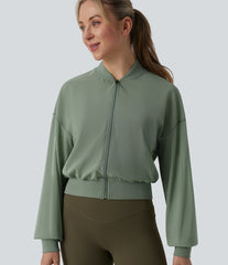 Long Sleeve Mesh Yoga Bomber Jacket