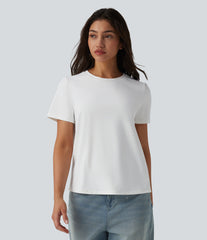 Round Neck Short Sleeve Casual T-Shirt-UPF40+