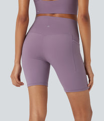 Halara UltraSculpt™ Cool Quick Dry High Waisted Tummy Control Hiking Biker Shorts 7'' with Pockets-UPF 50+