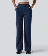 Halara Flex™ High Waisted Straight Leg Casual Jeans with Pockets