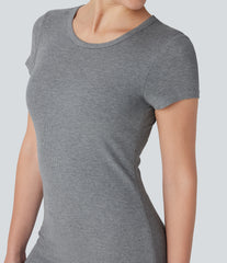 Ribbed Built-in Bra Bodycon Mini Yoga Active Dress