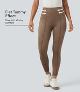 High Waisted Tummy Control Suede Casual 7/8 Leggings