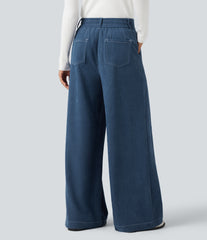 High Waisted Casual Baggy Pants with Pockets