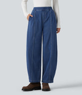 Halara Flex™ High Waisted Barrel Leg Casual Jeans with Pockets