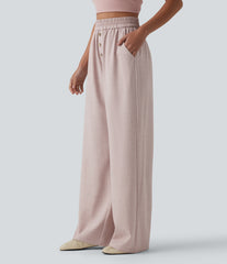 High Waisted Wide Leg Casual Pants with Pockets
