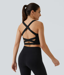 SoftlyZero™ Airy Square Neck Backless Crisscross Cropped InstantCool Yoga Tank Top-UPF50+