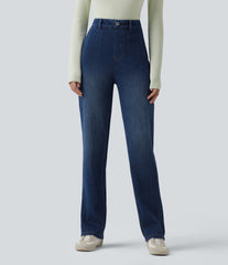 Halara Flex™ High Waisted Tummy Control Straight Leg Casual Jeans with Pockets
