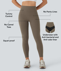 Halara UltraSculpt™ High Waisted Tummy Control Built-in Underwear Anti-Bacterial Shaping 7/8 Workout Leggings with Pockets